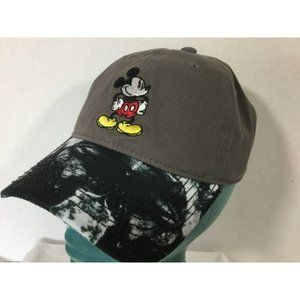 Disney Mickey Mouse Baseball Cap Black Gray & Black Tie - Dye Bill
